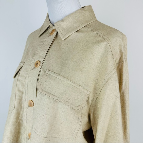 ZARA Neutral Lightweight Cropped Jacket Size Small - Picture 8 of 13